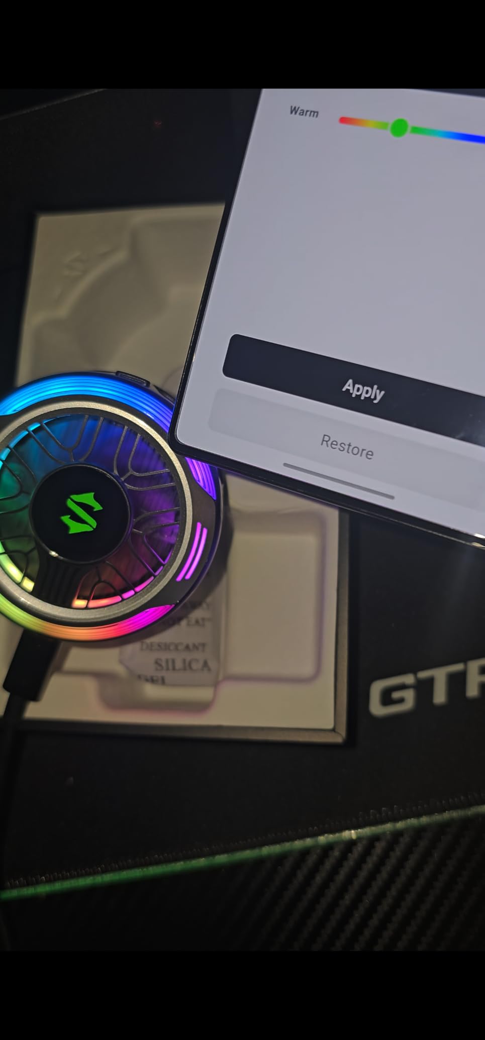Black Shark Magnetic Phone Cooler 6 Pro - Smart Display, Magnetic Ring Plate, Addressable RGB LEDs, App-Controlled Cooling Fan for iPhone MagSafe, Android & iPad - Gaming, Streaming & Photography customer photo 2
