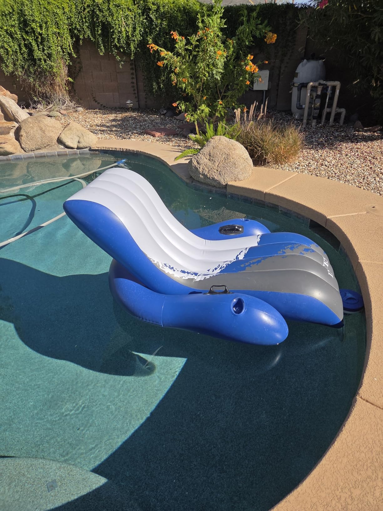 INTEX Inflatable Floating Swimming Pool Recliner Lounge Chair for Adults | 58868EP - Large Water Lounger with Countoured Backrest, Armrests, 2 Cupholders for Tanning & Relaxing customer photo 1