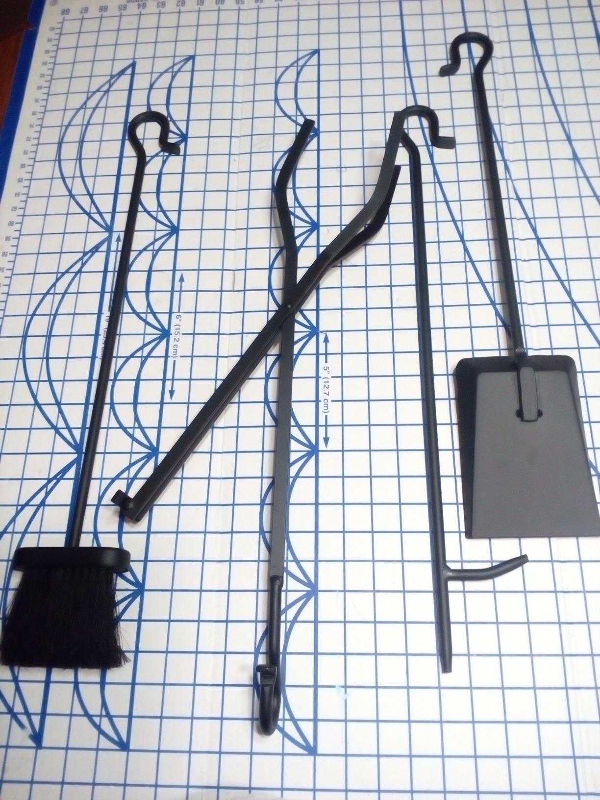 UniFlame 5-Piece Black Wrought Iron Fireplace Tools Set with Center Weave customer photo 1