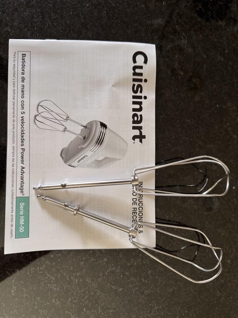 Cuisinart Power Advantage 5-Speed Hand Mixer, 220W-Motor Hand Blender Electric Mixer with 5 Speed Settings, Extra-Long Dishwasher-Safe Beaters, 60-Inch Swivel Cord, HM-50, White customer photo 2