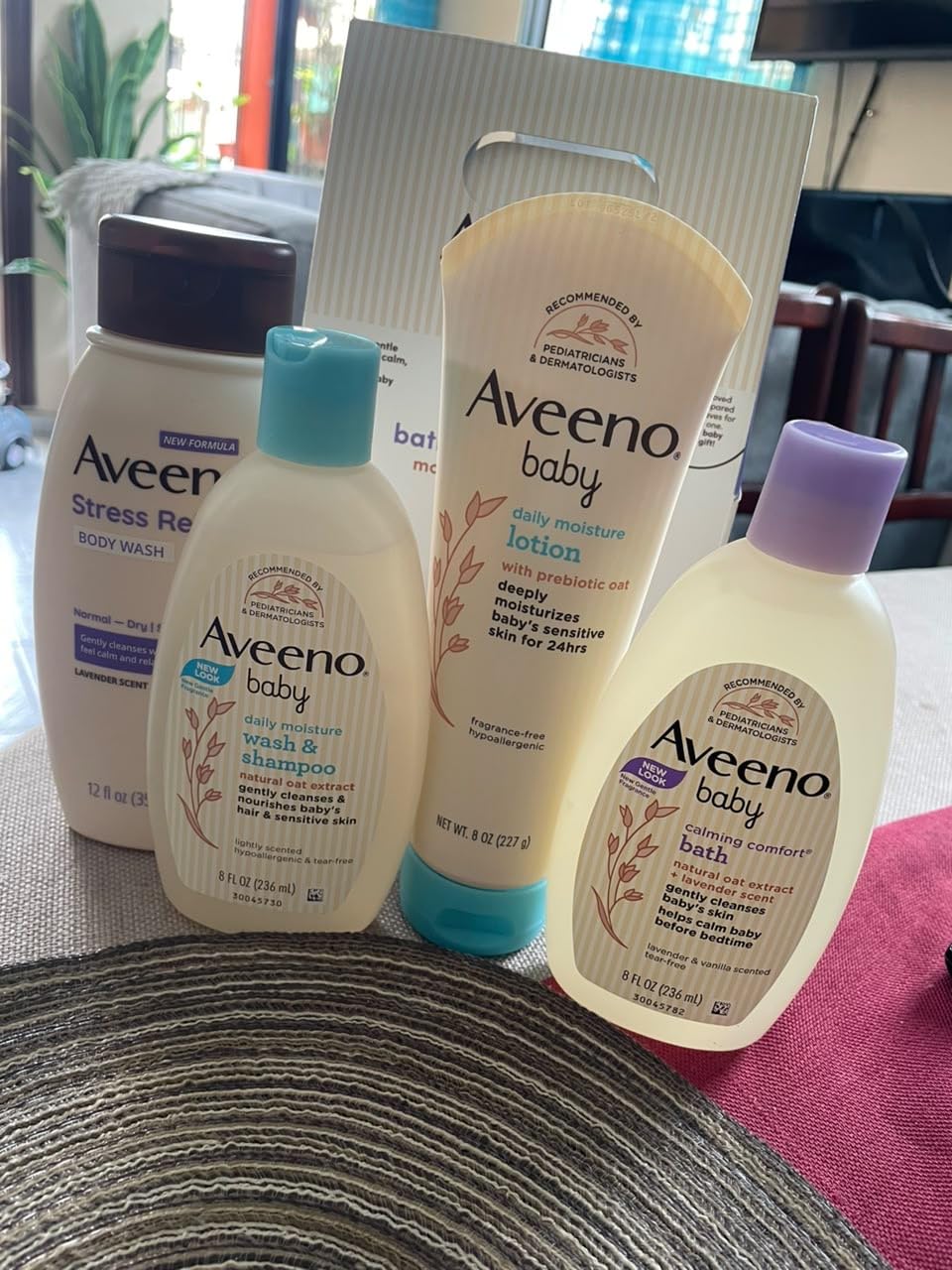 Aveeno Baby Bathtime Solutions Mommy & Me Gift Set, 4 Items | Baby Wash & Shampoo, Calming Bath, Baby Lotion, Stress Relief Body Wash for Mom, Baby Bath Essentials with Colloidal Oat customer photo 1