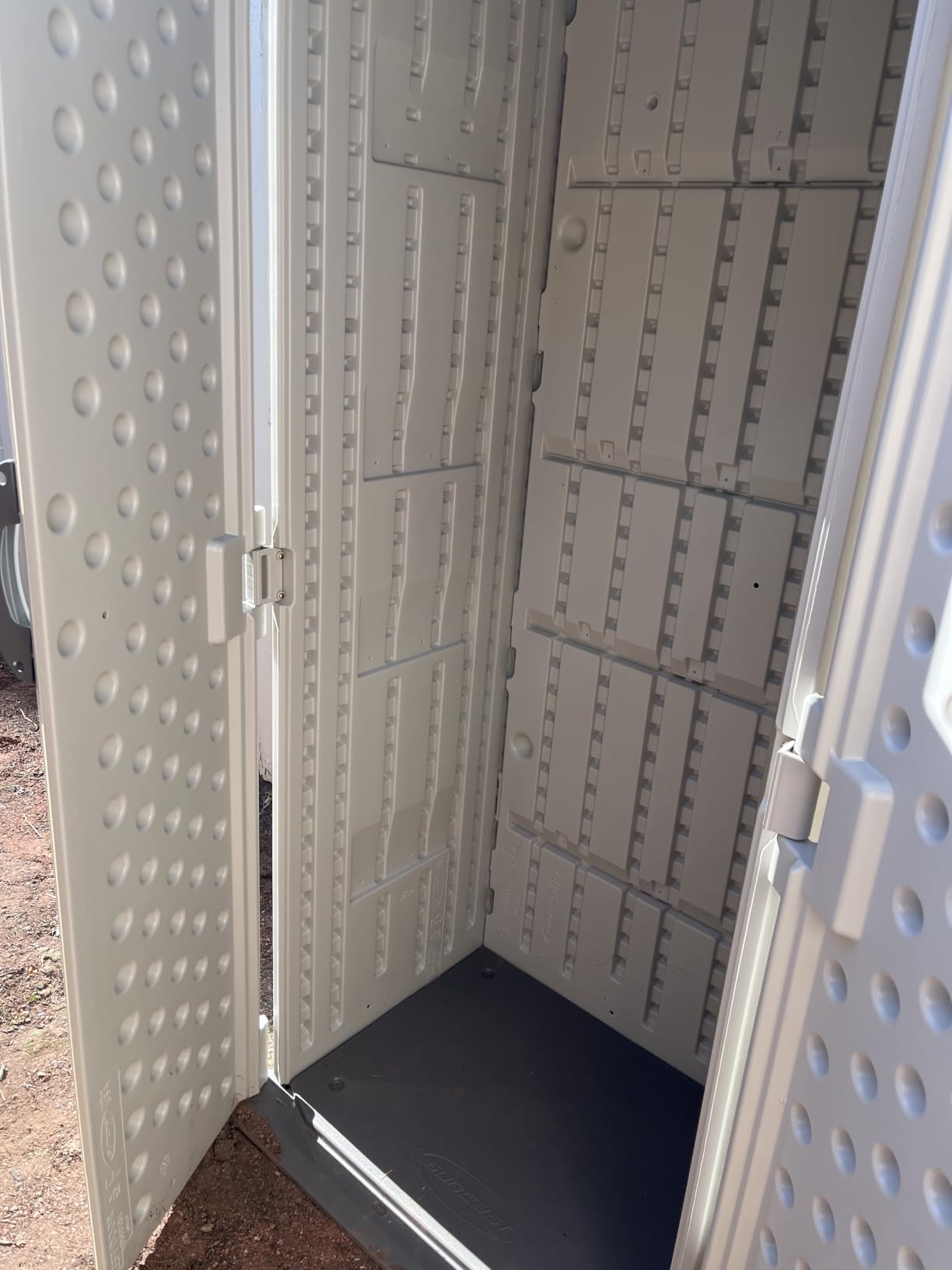 Suncast Vertical Outdoor Storage Shed with All-Weather Construction, Vanilla customer photo 1