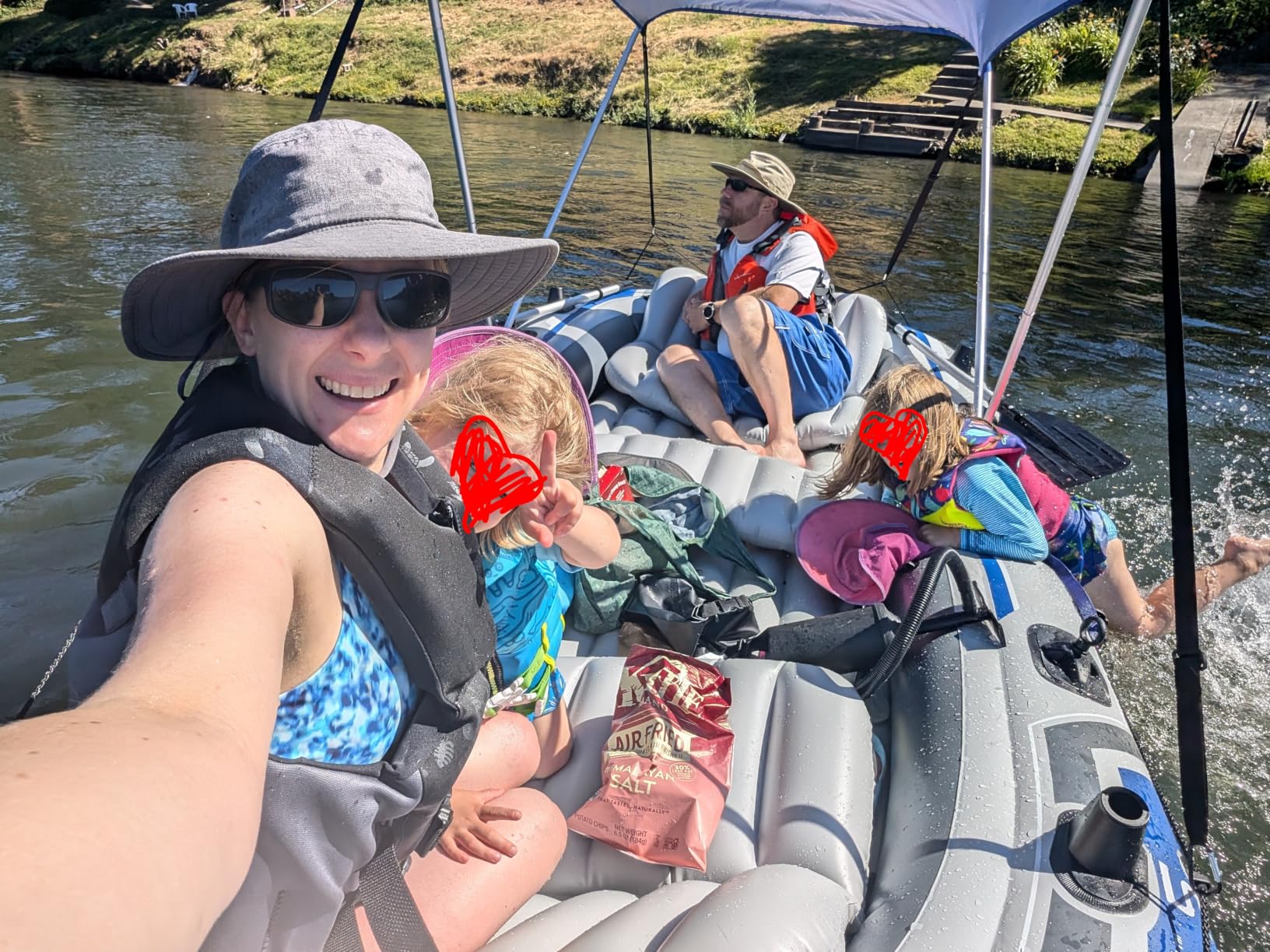 Intex Excursion 5 Person Inflatable Boat, Water Fishing River Raft Set w/ Oars - Large 1,300 Lb Capacity Portable Blow-Up 5 Seater Raft for Adults customer photo 1