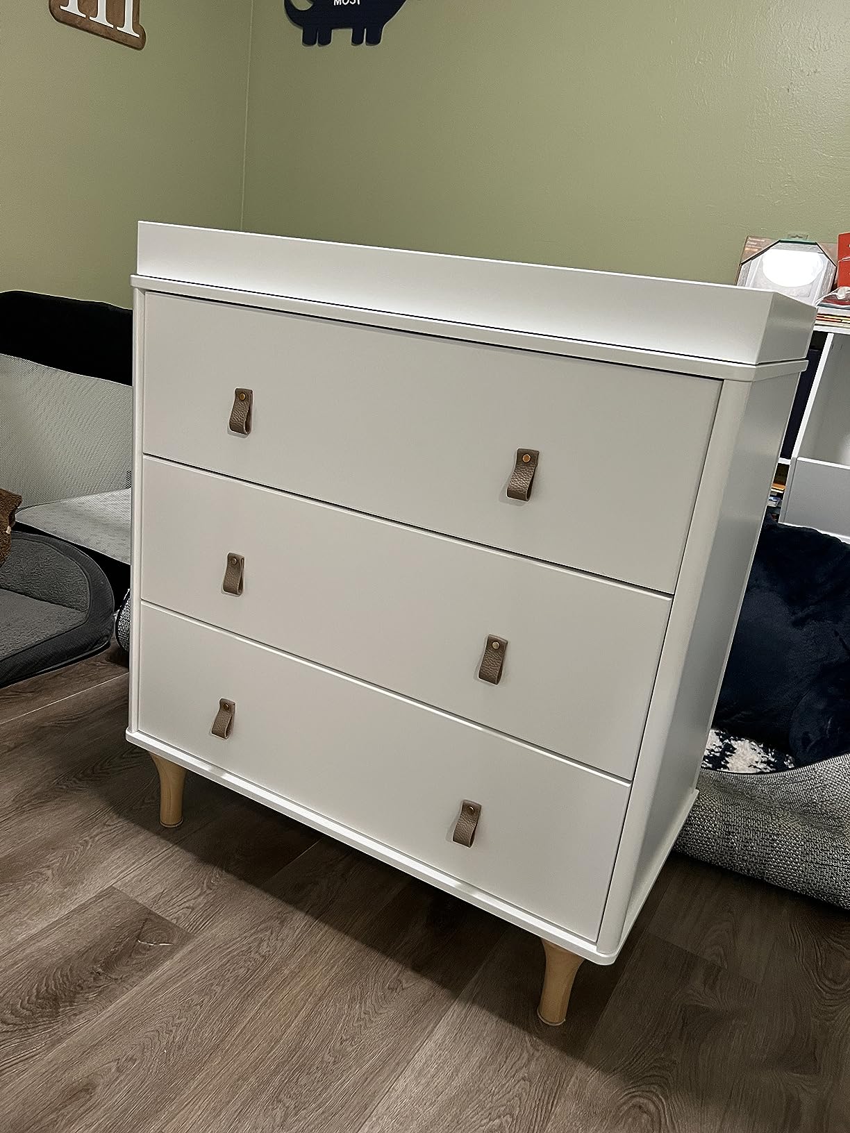 Babyletto Lolly 3-Drawer Changer Dresser with Removable Changing Tray in White and Natural, Greenguard Gold Certified customer photo 2