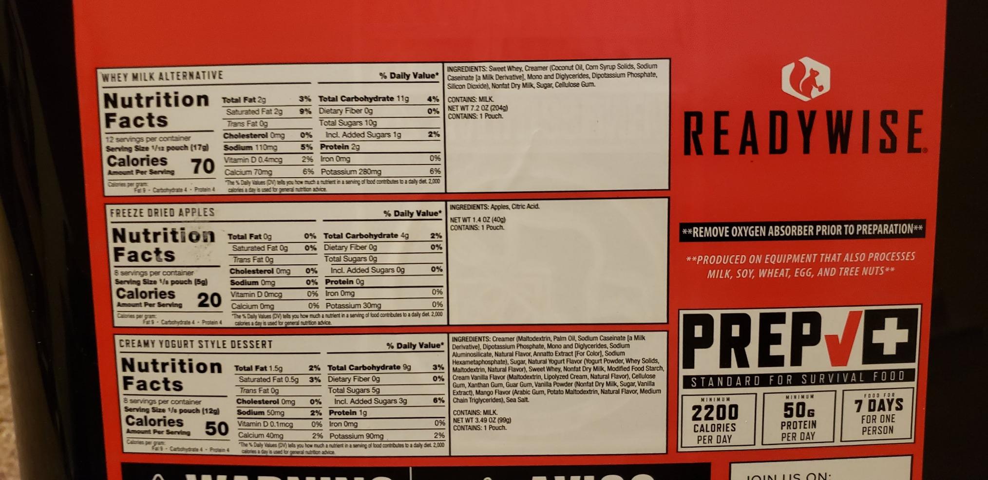 ReadyWise Emergency Food Supply - 132 Servings, Survival Bucket, Dehydrated & Freeze Dried Protein Meals, Camping Essentials, Ready to Eat Disaster Prepping Supplies, up to 25 Year Shelf Life customer photo 1