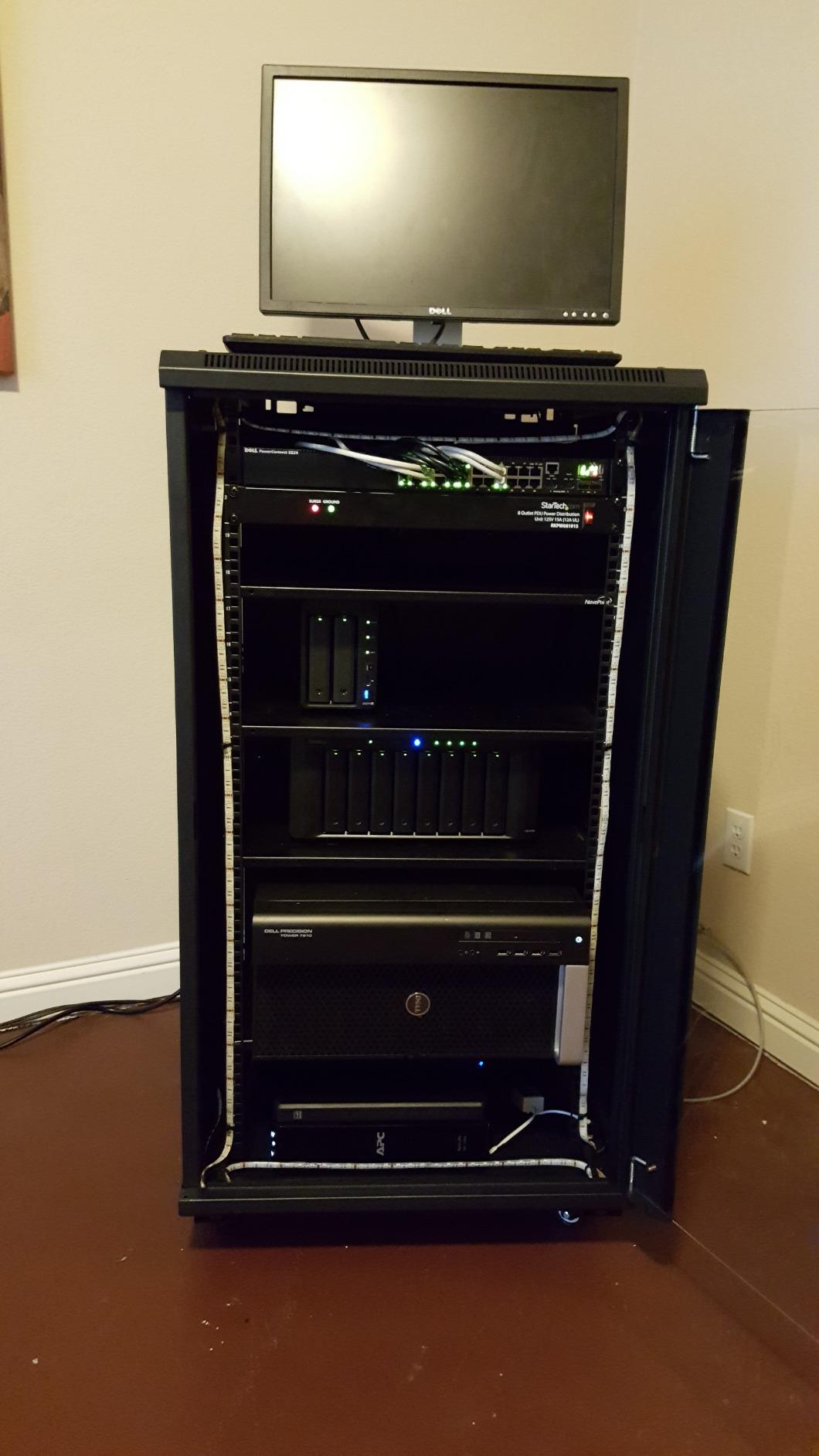 NavePoint 18U Server Cabinet Wall Mount Rack Enclosure with Caster Wheels, Includes 2 Fans, Locking Glass Door, Removable Side Panels - 18U Network Cabinet 17.7