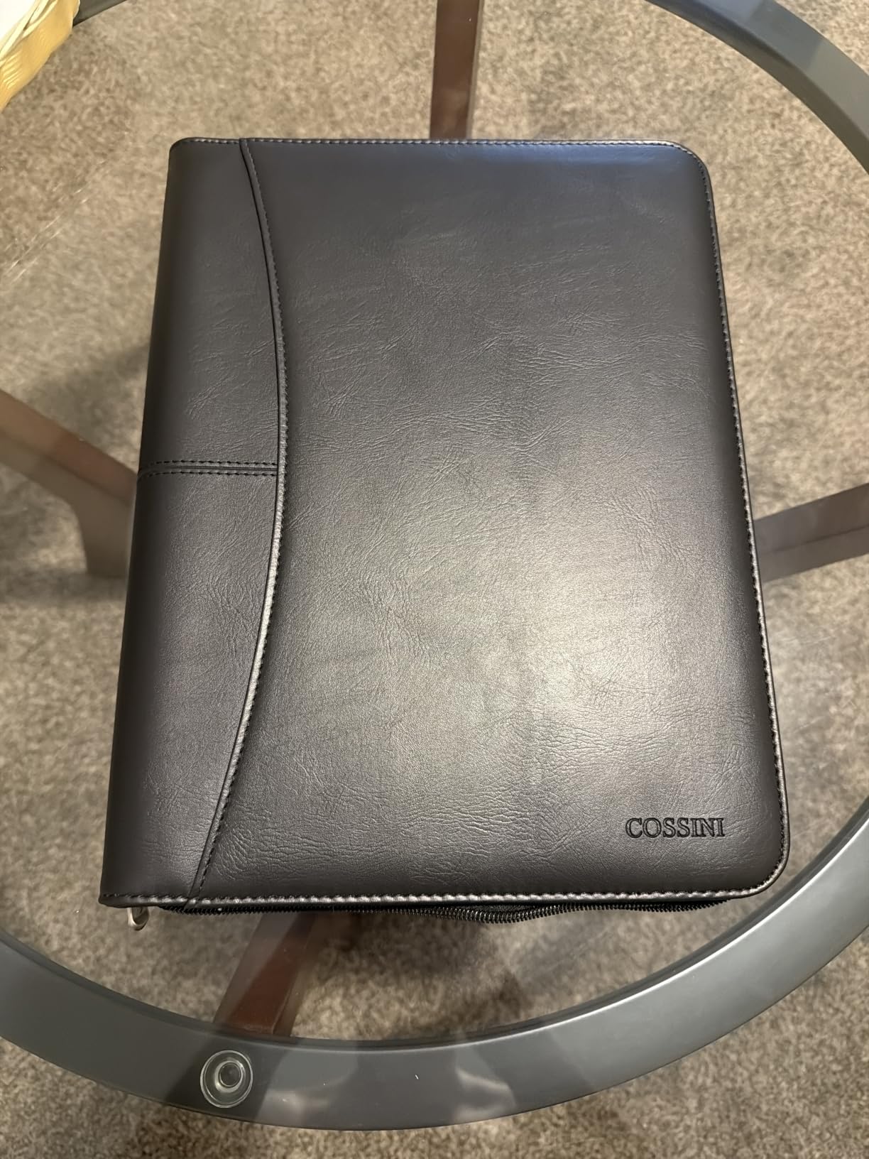 Cossini Premium Business Portfolio with Zipper - Padfolio - Superior Business Impressions Begin with PU Vegan Leather, 10.1 Inch Tablet Sleeve, Smart Storage, Solar Calculator, Writing Pad - Tan customer photo 1
