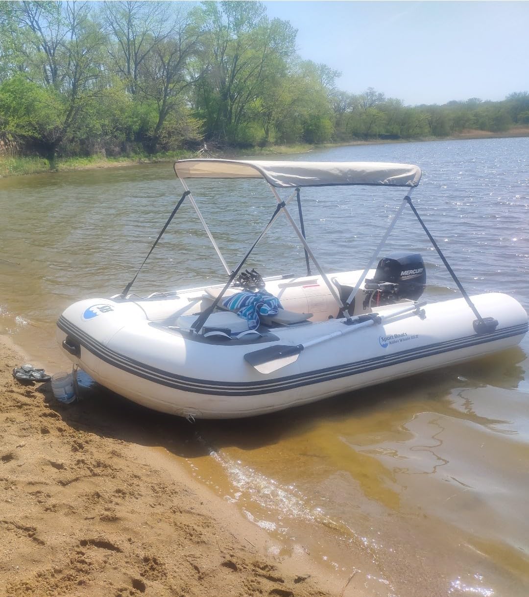 Killer Whale 10.8' Inflatable Dinghy | Aluminum Floor Dinghy with Durable Heat-Welded PVC | 5 Person Inflatable Dinghy | 15HP Motor Ready | Rigid aluminum hard floor | 5-person inflatable dinghy | 1,268 lb max load | 15HP | yacht tender customer photo 2