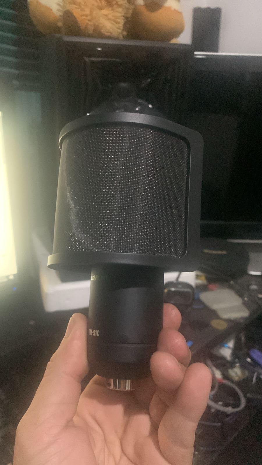 Pop Filter, PEMOTech [Upgraded Three Layers] Metal Mesh & Foam & Etamine Layer Microphone Windscreen Cover Handheld Mic Shield Mask customer photo 1
