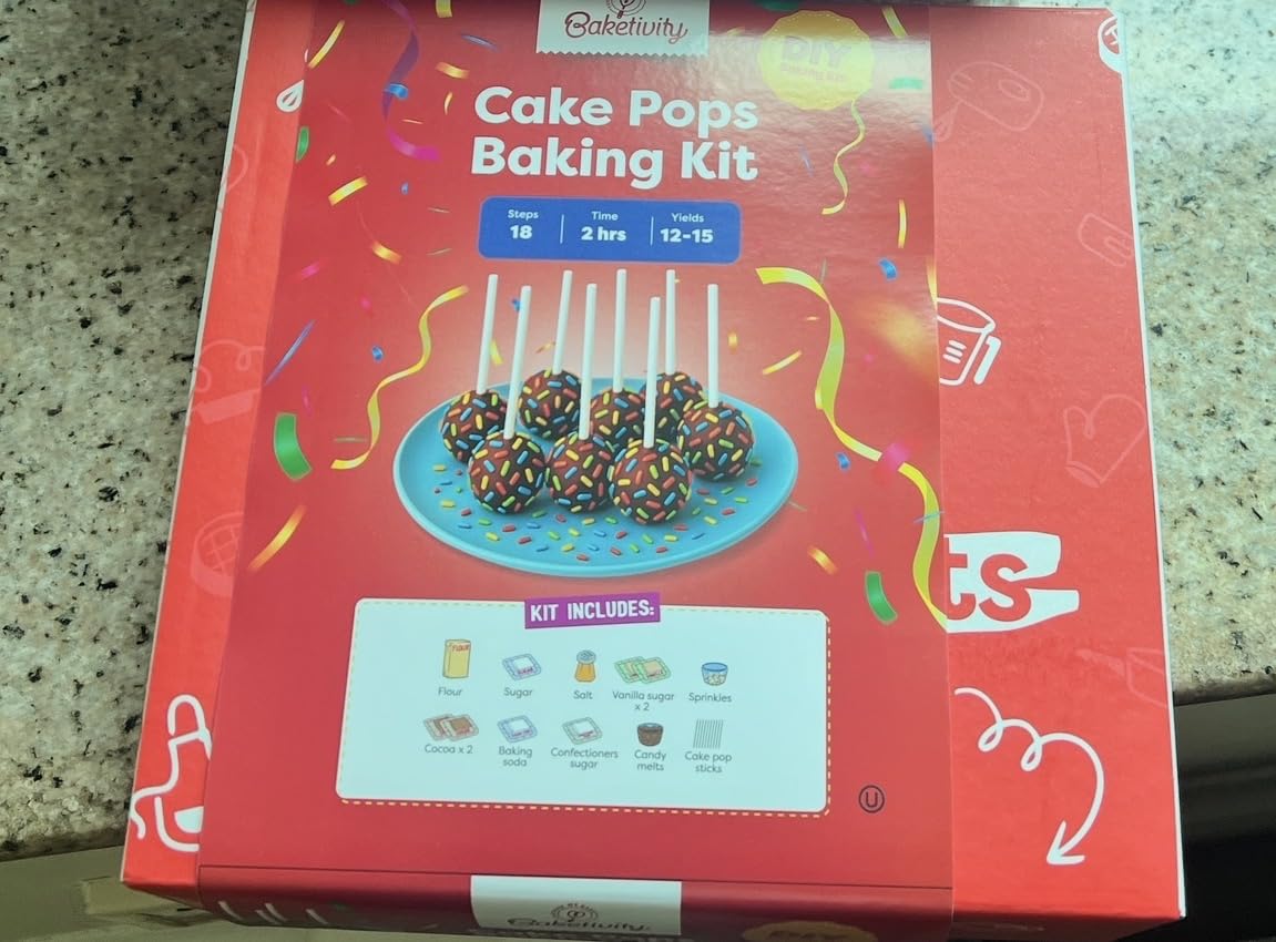 Baketivity DIY Cake Pop Kids Baking Kit with Pre-Measured Ingredients | Bake 10-12 Treats with Decorating Supplies, Activity Book, and Simple Recipe Gift Idea for Boys and Girls Ages 4-12 customer photo 2