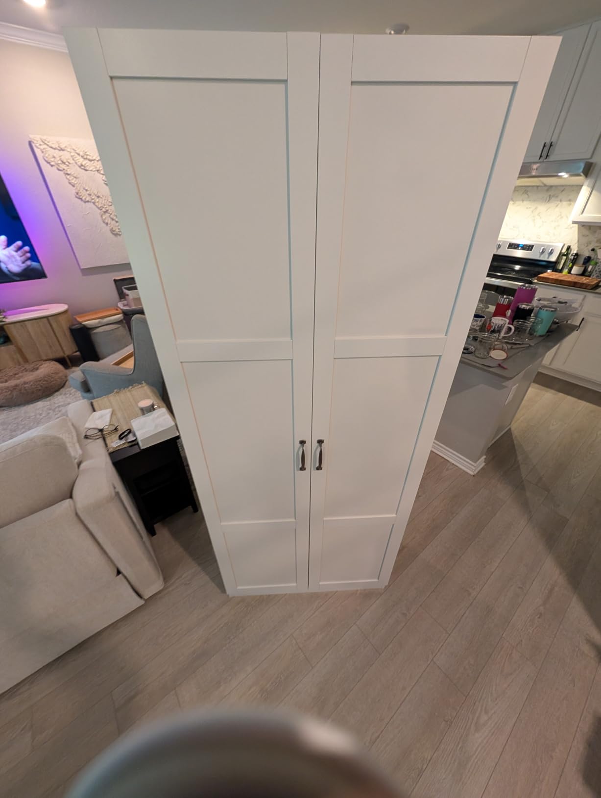 Sauder Select Storage Cabinet, Pantry Cabinet Kitchen Storage with Adjustable Shelves, Bathroom Storage Cabinet, in Highland Oak customer photo 2
