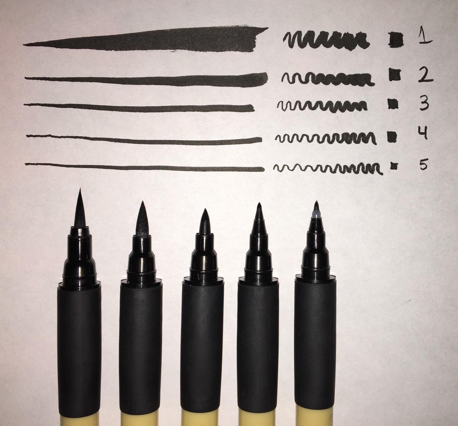 Kuretake Bimoji Brush Pen, 5 pcs set (Extra Fine, Fine, Medium, Large, Medium Brush), great for Calligraphy, Hand lettering and Illustration, for Beginners and Professional, Made in Japan customer photo 1