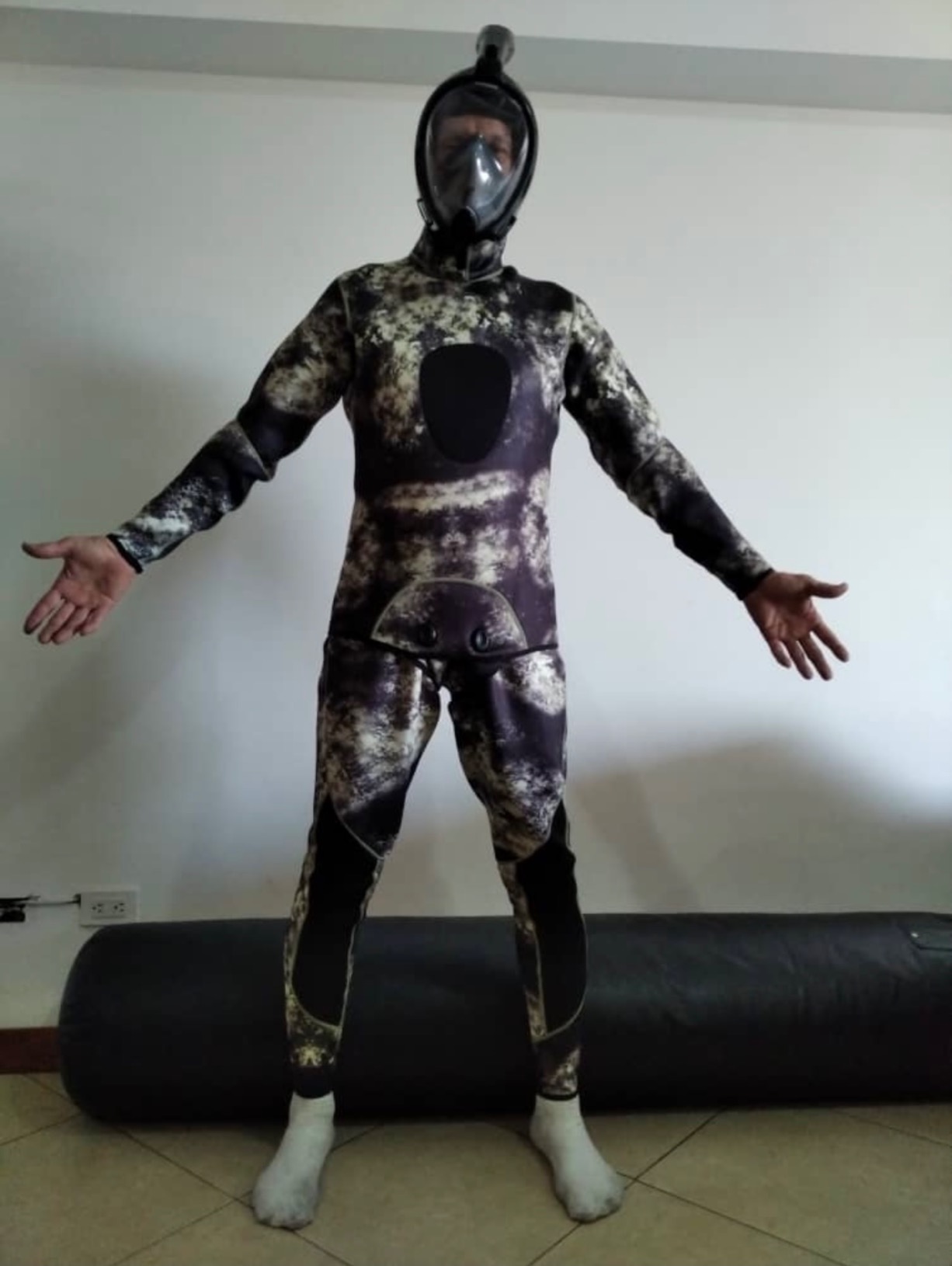 Nataly Osmann Camo Spearfishing Wetsuits Men 3mm/1.5mm Neoprene 2-Pieces Hooded Super Stretch Diving Suit customer photo 2