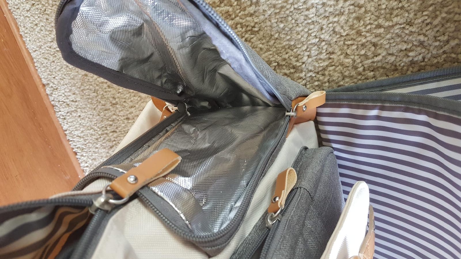 Parker Baby Co. 8-Year Original Birch Diaper Backpack, Cream customer photo 1