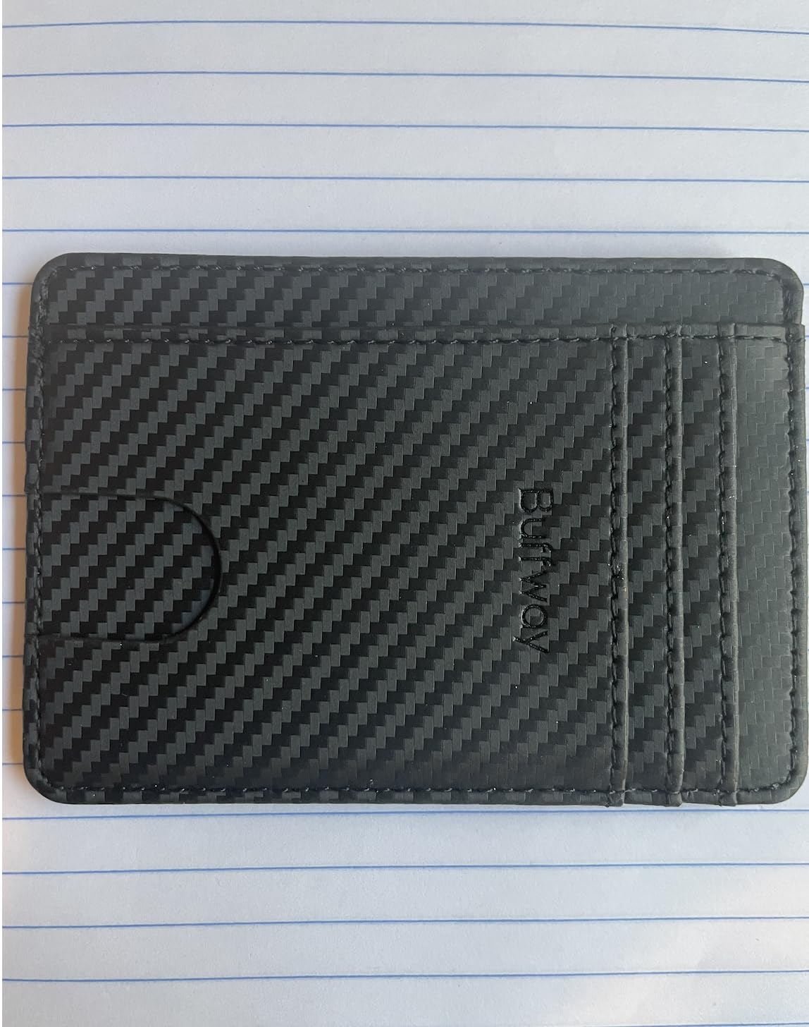 Buffway Slim Minimalist Front Pocket RFID Blocking Leather Wallets for Men and Women - Cross Black customer photo 1