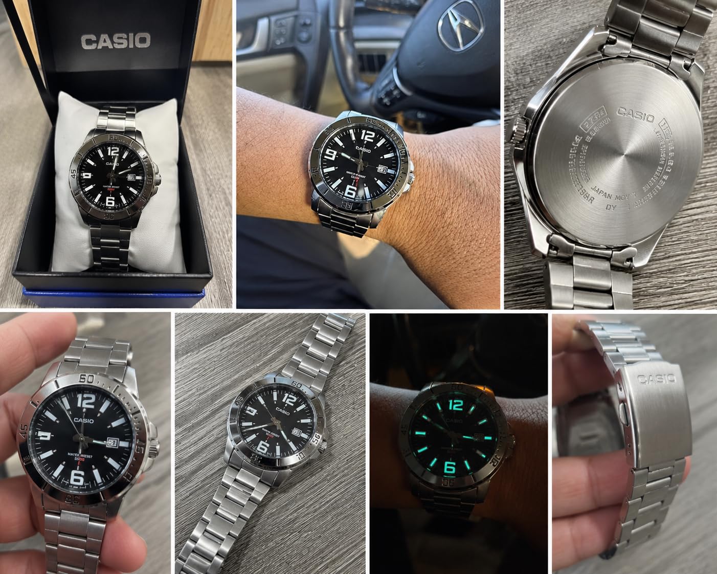 Casio MTP-VD01D-1BV Men's Enticer Stainless Steel Black Dial Casual Analog Sporty Watch, Silver, 48×42×10.7mm, Quartz Movement customer photo 1