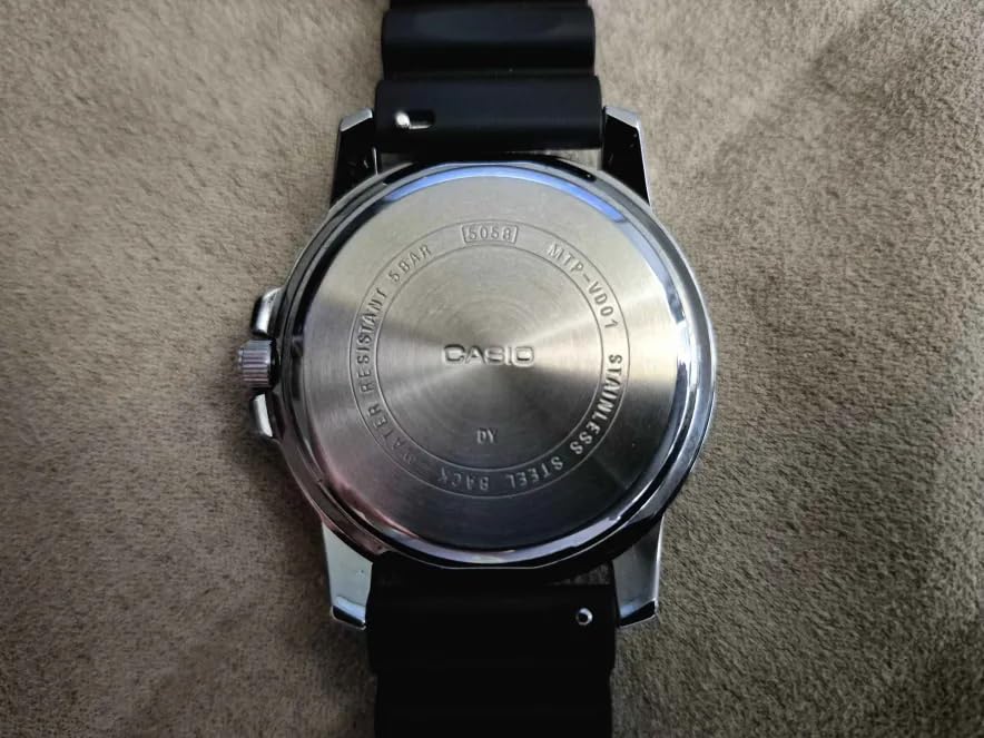 Casio MTP-VD01D-1BV Men's Enticer Stainless Steel Black Dial Casual Analog Sporty Watch, Silver, 48×42×10.7mm, Quartz Movement customer photo 2