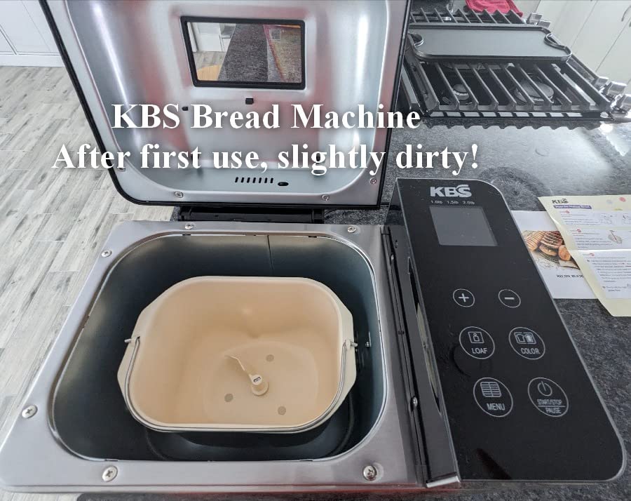 KBS Pro 710W 2.2LB Bread Maker, Stainless Steel 17-in-1 Smart Bread Machine with Healthy Ceramic Pan, Automatic Nut Dispenser, Tempered Glass Touch Panel, 3 Crust Colors, 15H Timer &Keep-Warm, Recipes customer photo 2