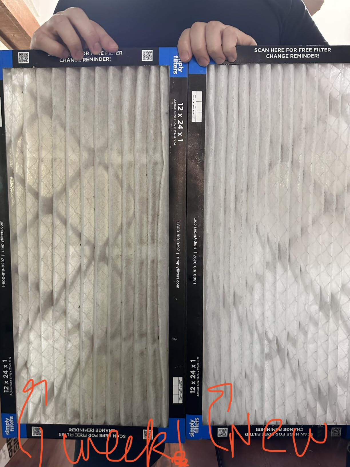 Simply 16x25x1 Air Filter, MERV 8, 6 Pack, For Home AC Furnace & HVAC (Actual Size: 15.75