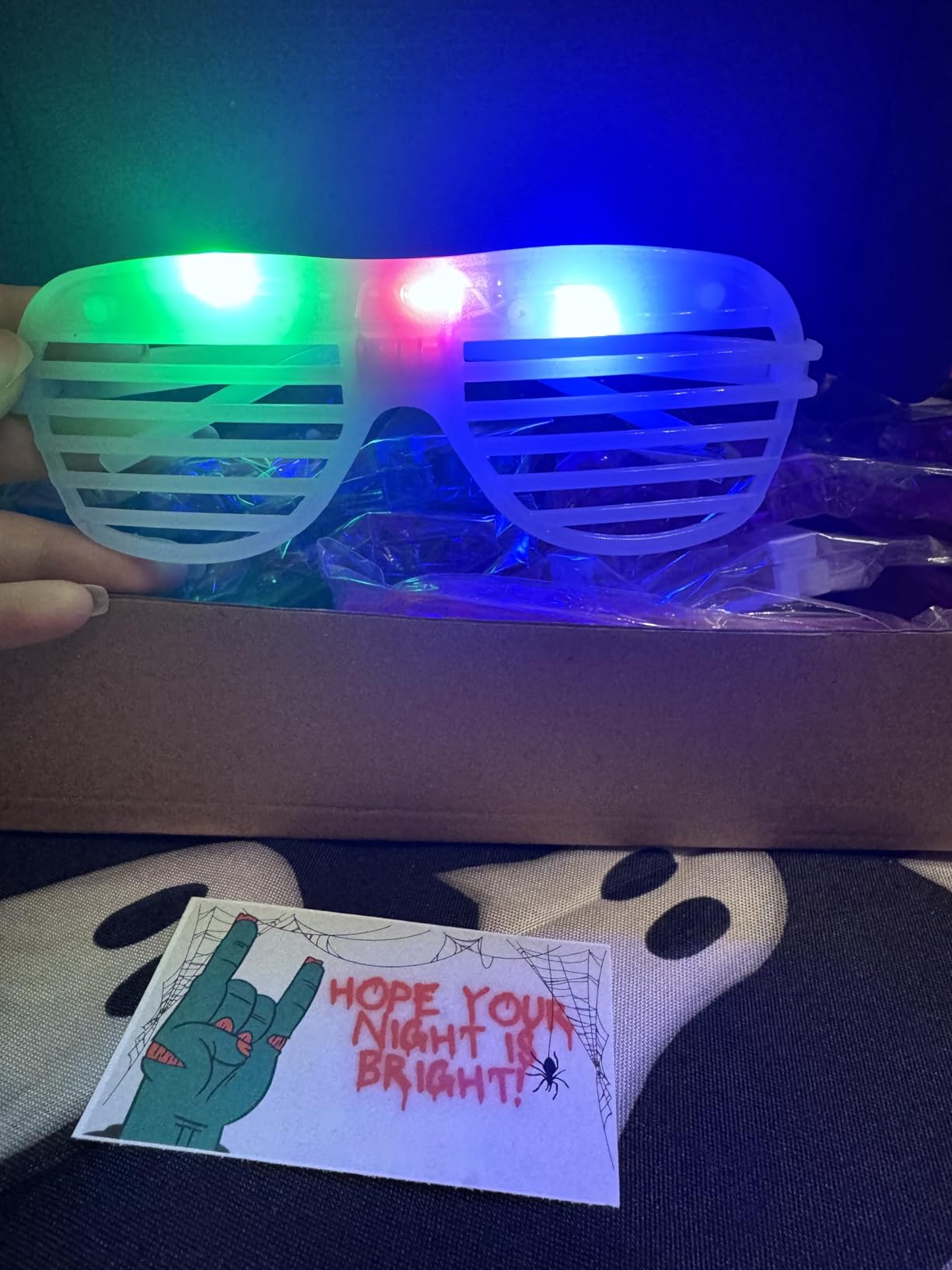 TURNMEON 20 Pack LED Glasses Party Favors 6 Colors Light Up Shutter Shades - Glow in the Dark Neon Party Supplies customer photo 2