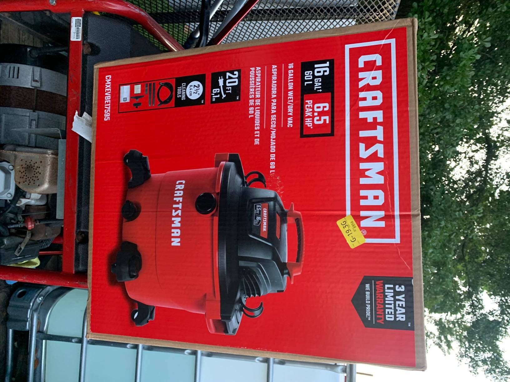 CRAFTSMAN CMXEVBE17595 16 Gallon 6.5 Peak HP Wet Dry Shop Vacuum | Heavy-Duty Wet and Dry Vac with Filter, Dust Bag, Hose and Attachments for Home Projects & Renovations customer photo 1
