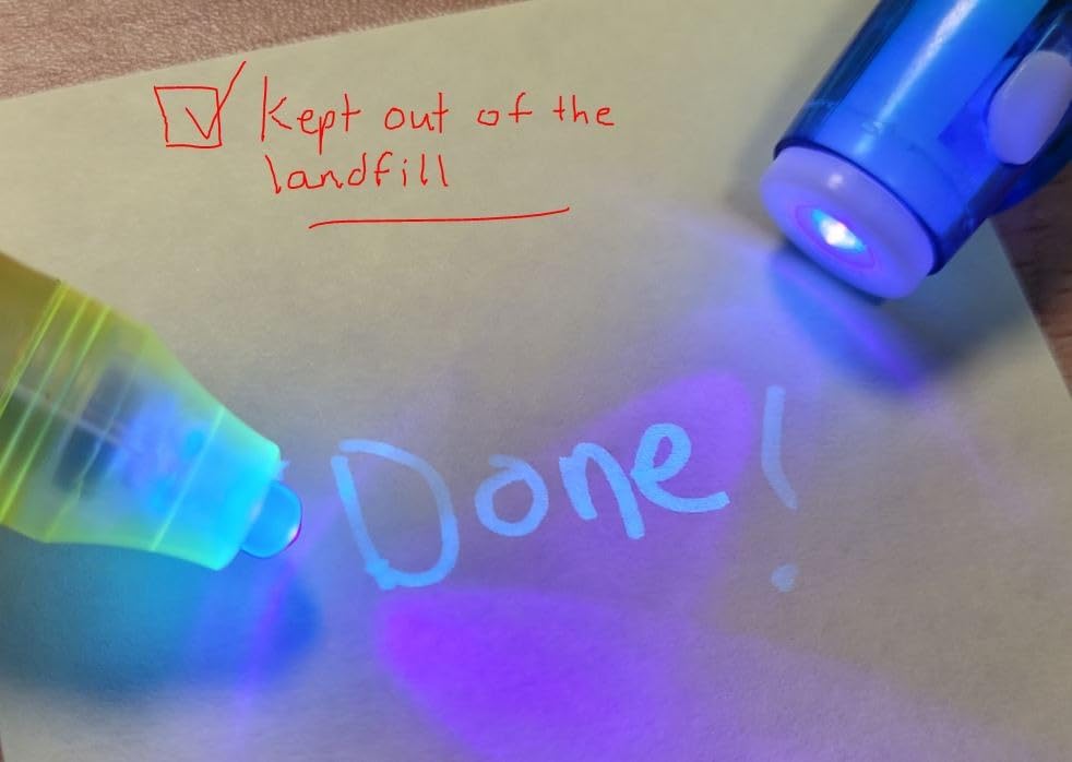 24 Pack Invisible Ink Pen with UV Black Light Secret Spy Pens - Magic Disappearing Ink Markers Party Favors customer photo 2