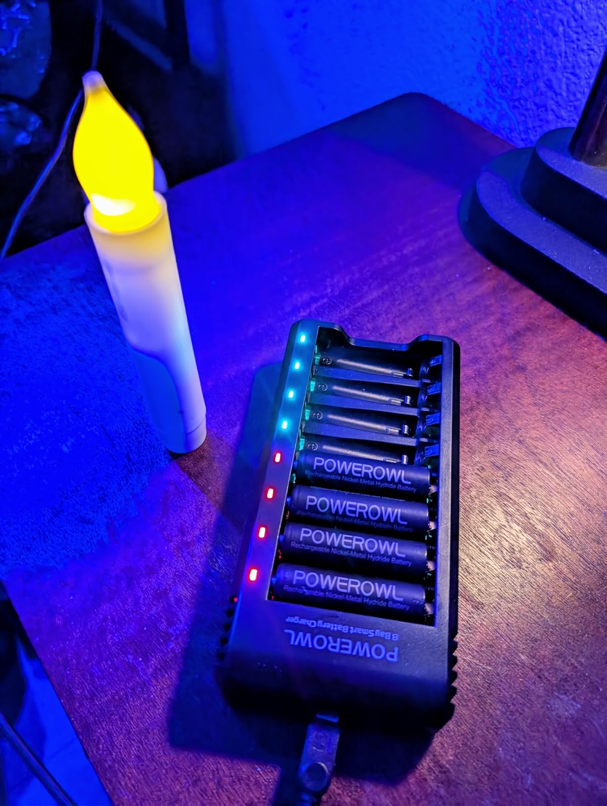 POWEROWL 8 Bay AA AAA Battery Charger, USB High-Speed Charging, Independent Slot, for Ni-MH Rechargeable Batteries, No Adapter customer photo 1