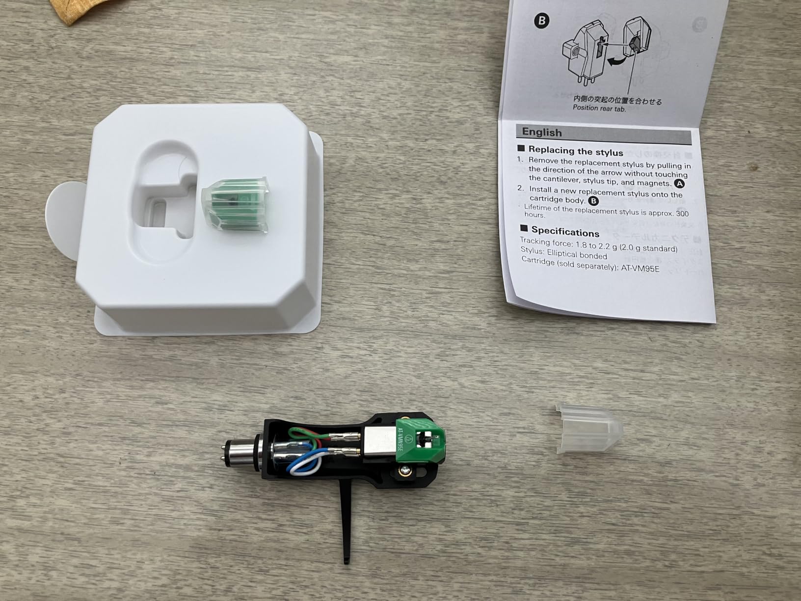 Audio-Technica AT-VMN95E Elliptical Replacement Turntable Stylus for AT-VM95 Series Cartridges, Compatible with AT-LP120X Series, AT-LP3XBT, AT-LPW40, AT-LPW50, AT-LP5X, AT-LP8X, Green customer photo 2