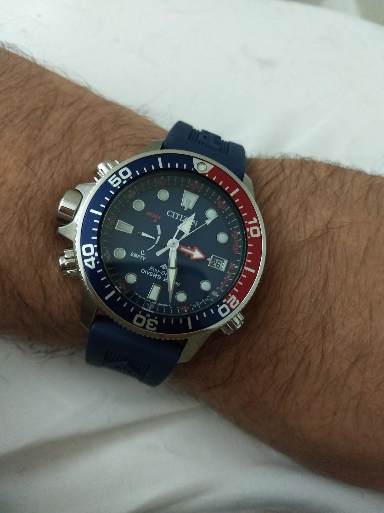 Citizen Men's Eco-Drive Promaster Sea Aqualand Depth Meter Watch in Stainless Steel with Black Polyurethane Strap customer photo 1