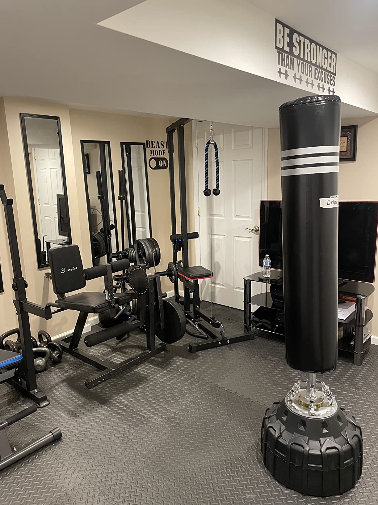 Dripex Free Standing Punching Bag for Adults, 69'' Heavy Boxing Bag with Stand, Boxing Equipment for Fight Camp Home Gym customer photo 1