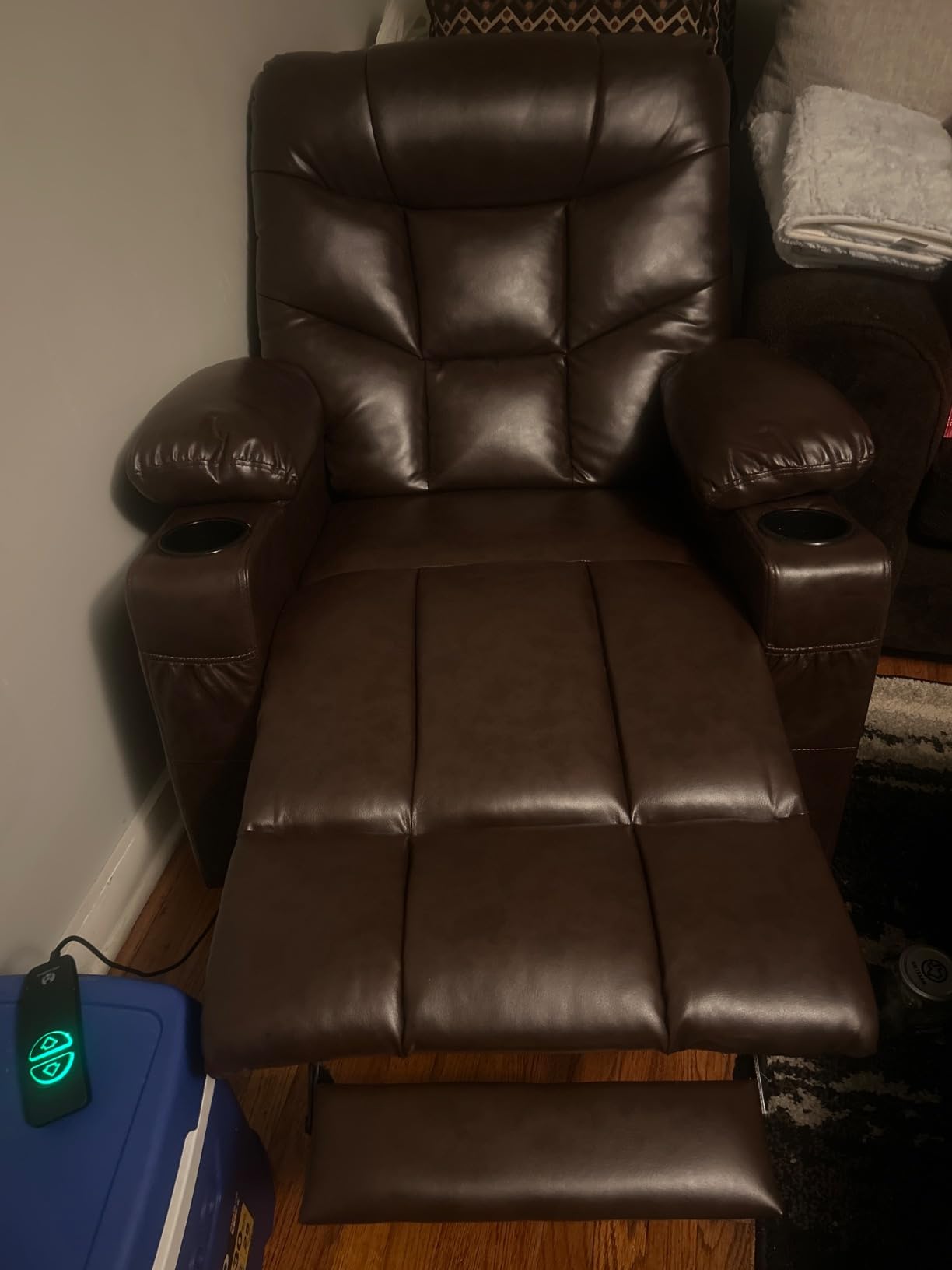 MCombo Power Lift Recliner for Elderly, Leather 7287 (Dark Brown, Medium) | Stand Assist, 140° Recline, 4.7