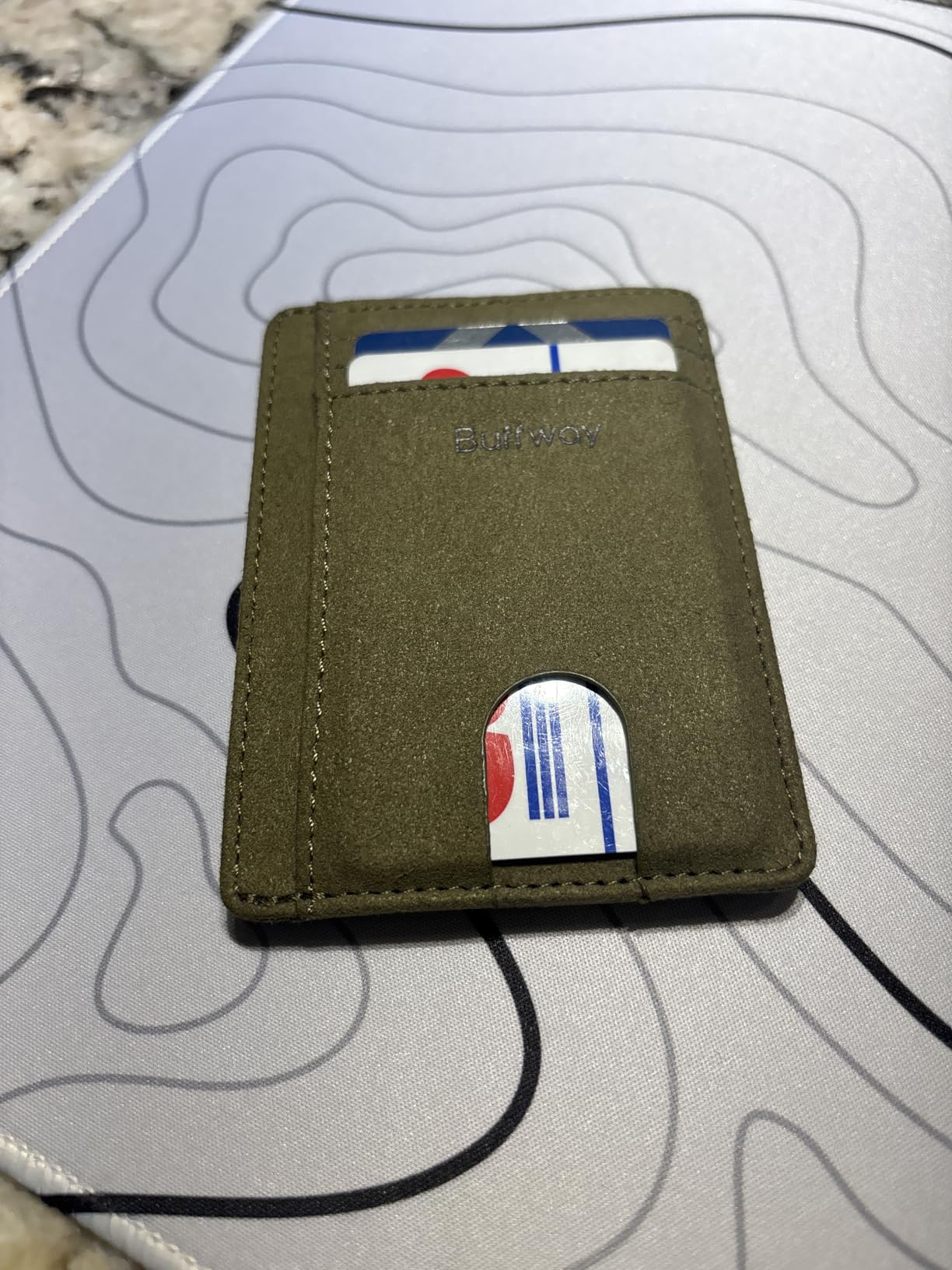Slim Minimalist Front Pocket RFID Blocking Leather Wallets for Men and Women - Carbon Fiber Black customer photo 2