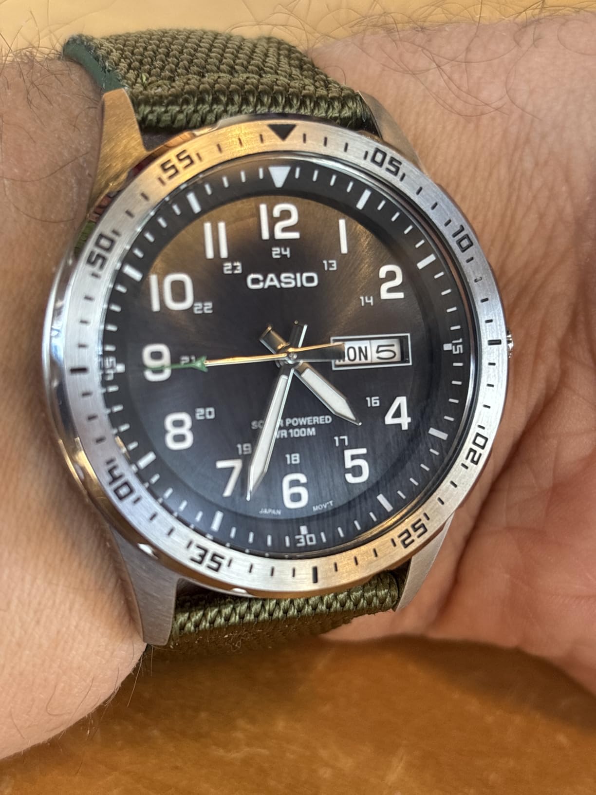 Casio MTPS120L Series Unisex Analog Watch, 100M WR, Stainless Steel Case, Military Styling, Solar Powered customer photo 2