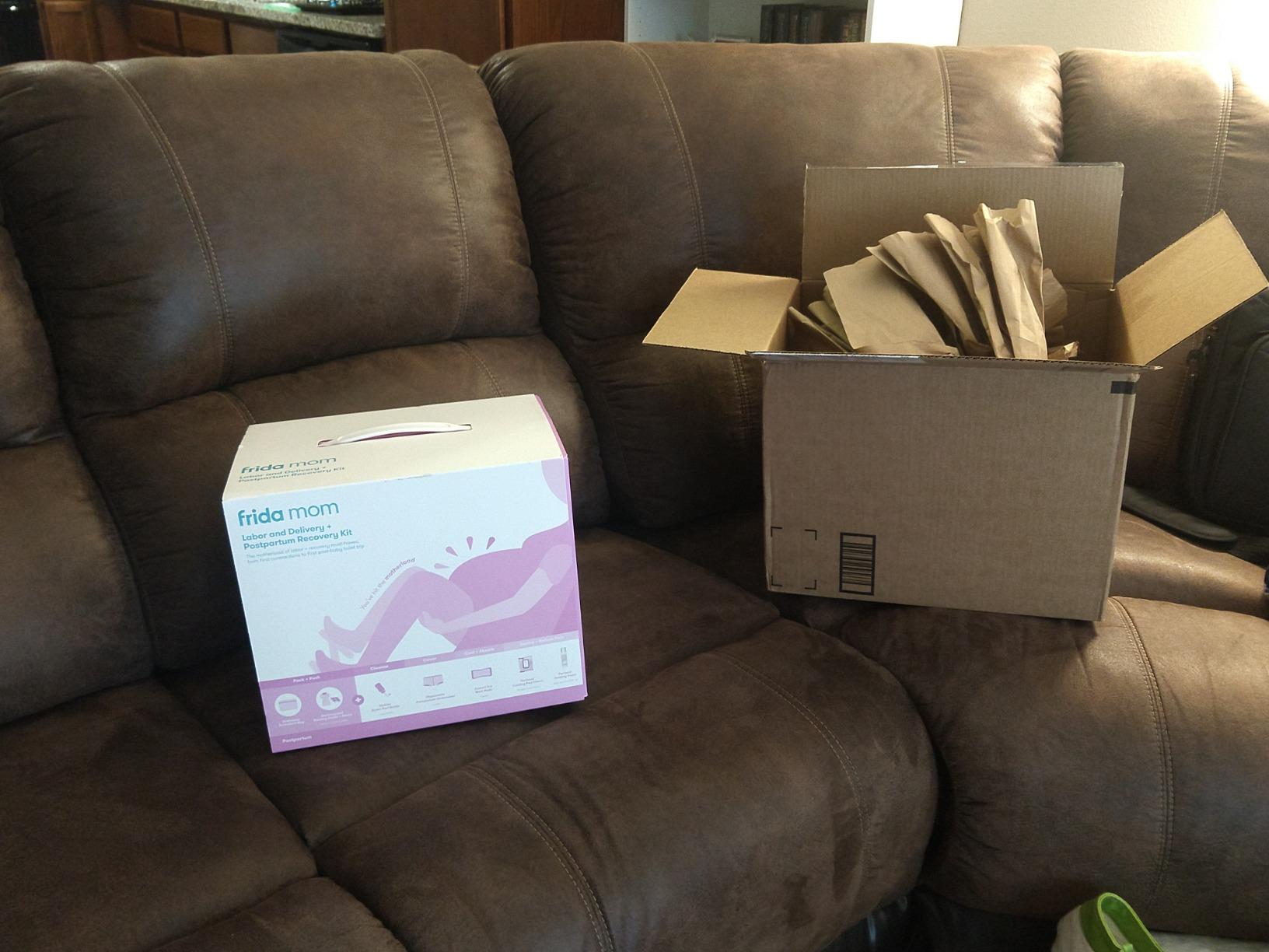 Frida Mom 15pc Labor & Postpartum Kit Gift Set for Baby Showers & Mom to Be | Peri Bottle, Nursing Gown, Disposable Underwear, Ice Maxi Pads, Pad Liners, Perineal Foam & Bag customer photo 1
