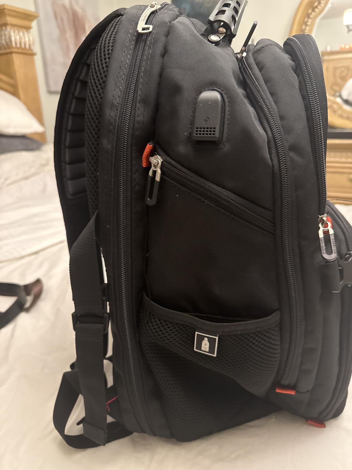 SHRRADOO Extra Large Travel Laptop Backpack for Men, Fit 17 Inch Laptops, Combination Lock, Carry On Flight Approved, Business Backpack, Black customer photo 1