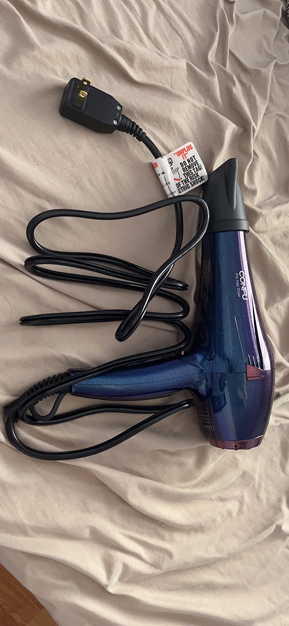 CONFU Hair Dryer Pro, Professional Ionic Salon Blow Dryer with Diffuser for Women and Men, 5X Fast Drying, Powerful and Quiet Hair Blow Dryer customer photo 2