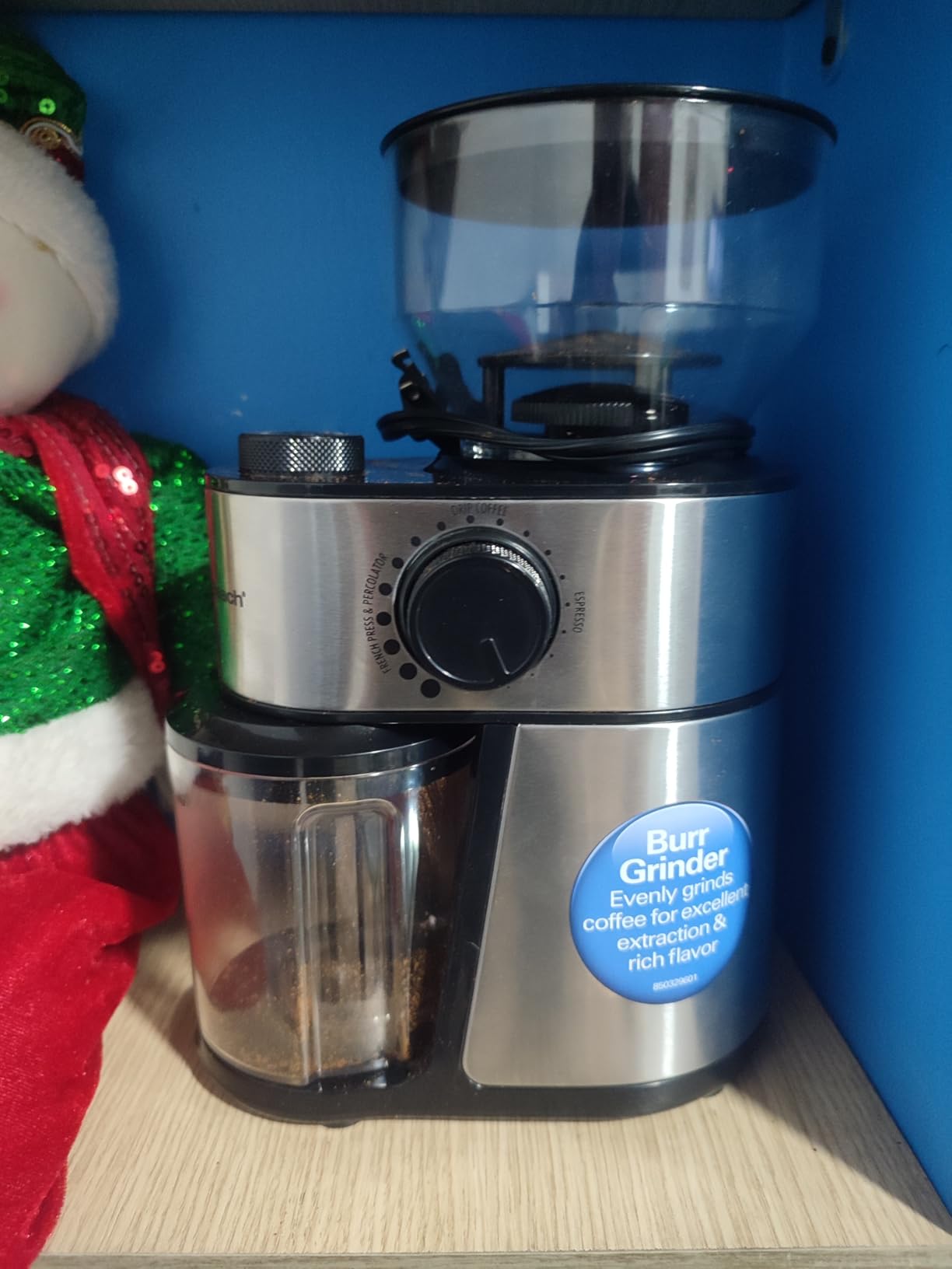 Hamilton Beach Electric Burr Coffee Grinder with Large 16 oz. Hopper | 18 Grind Settings For Espresso To French Press Coffee | Makes 2-14 Cups | Auto Shutoff | Easy Clean | Stainless Steel | 80385 customer photo 2