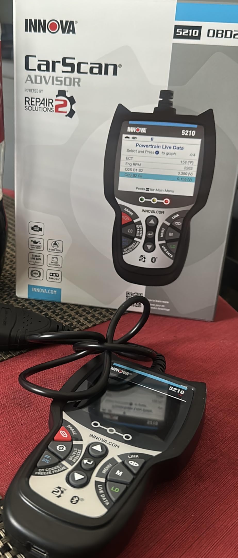 Innova 5210 OBD2 Scanner & Engine Code Reader, Battery Tester, Live Data, Oil Reset, Car Diagnostic Tool for Most Vehicles customer photo 1