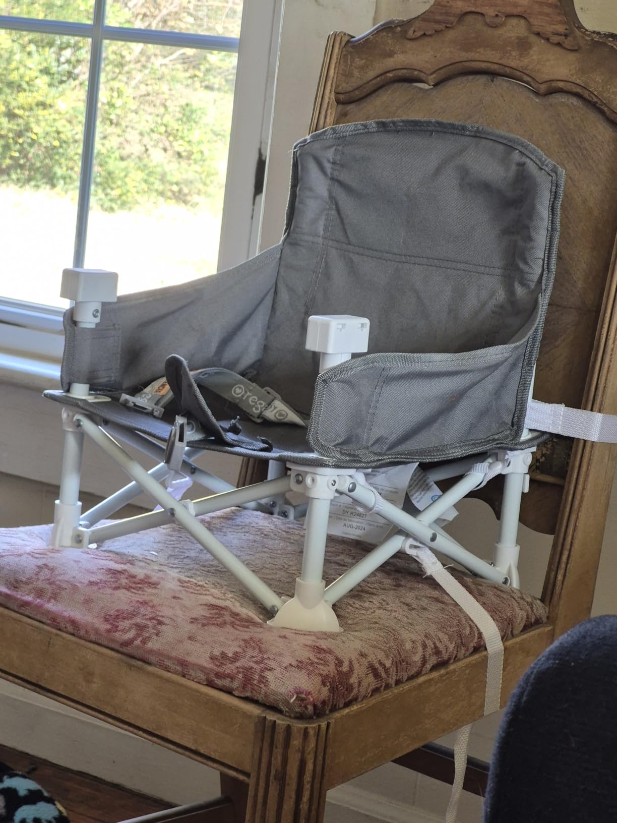 Regalo My Chair 2-in-1 Baby High Chair & Portable Travel Booster Seat, High Chair for Babies & Toddlers, Booster Seat for Kitchen Chair, Oversized Tray with Cup Holder, Gray customer photo 1