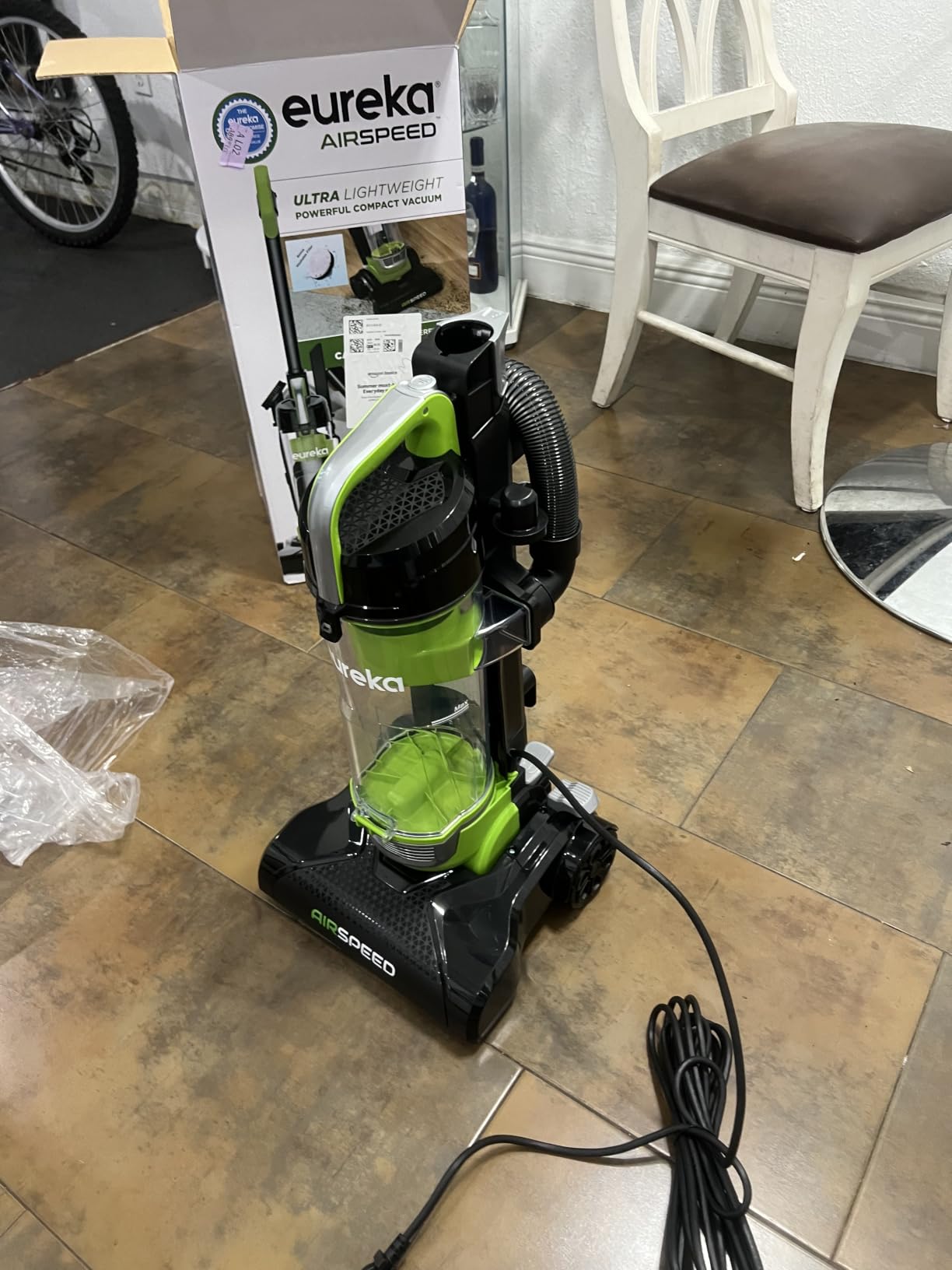 Eureka Vacuum Cleaners for Home, Airspeed Ultra-Lightweight, NEU10AE4 | Senior-Friendly 7.7 lb Pet Hair Upright Vacuum, Carpet & Hard Floor, Brush, Crevice Tool, Washable Filter, Green customer photo 1