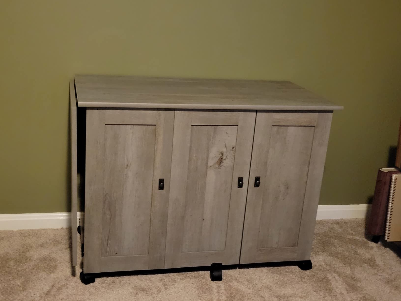 Sauder Miscellaneous Storage Sewing/Craft Cart/Pantry cabinets, Vintage Oak finish customer photo 2
