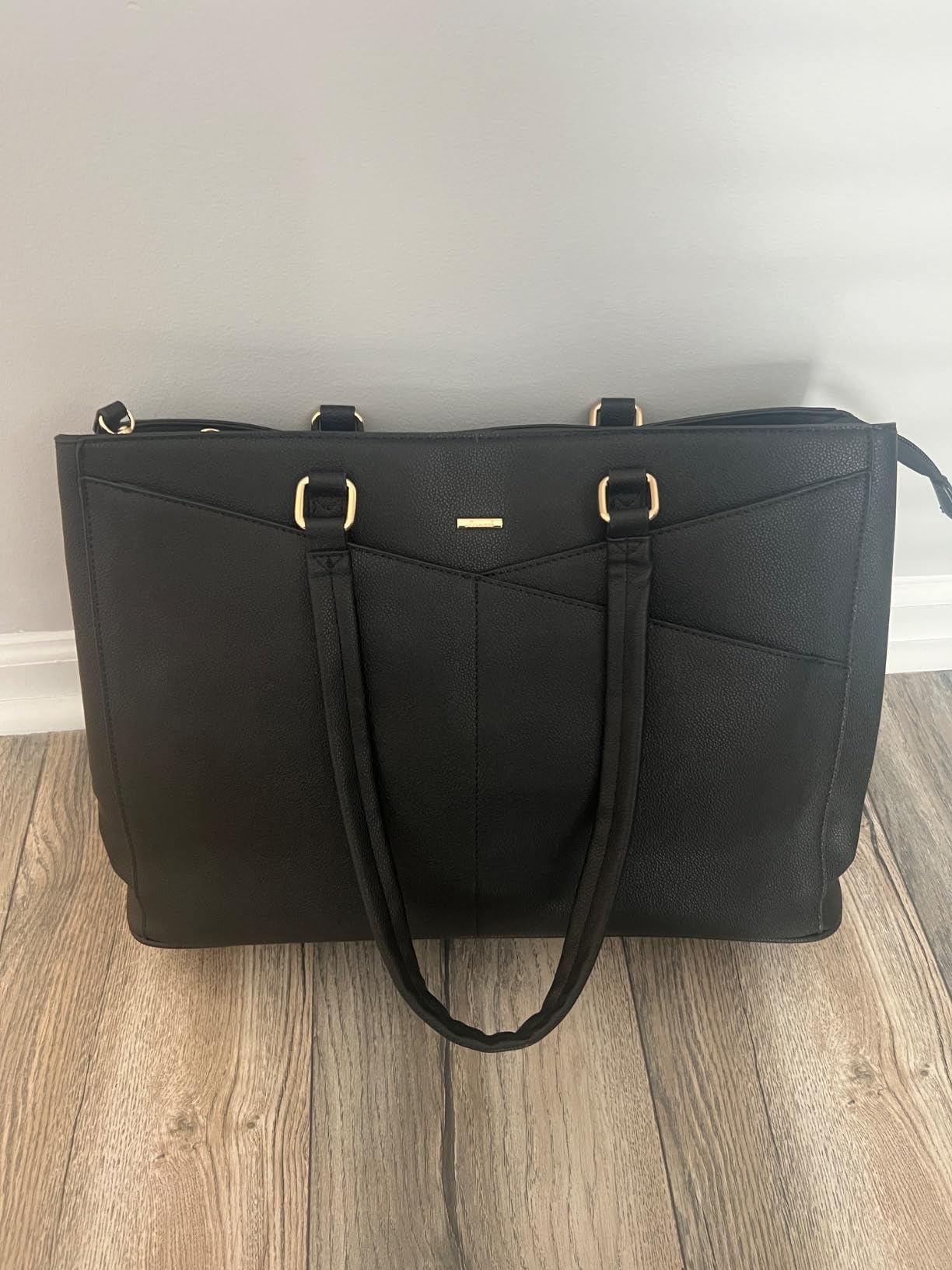 LOVEVOOK Laptop Tote Bag for Women 15.6 Inch Waterproof Leather Computer Bags Business Office Work Briefcase Black | Fits 15.6 Inch Laptop, Waterproof Front Pocket, Shoulder Strap, Large Purse for Business Office Work, Black customer photo 2
