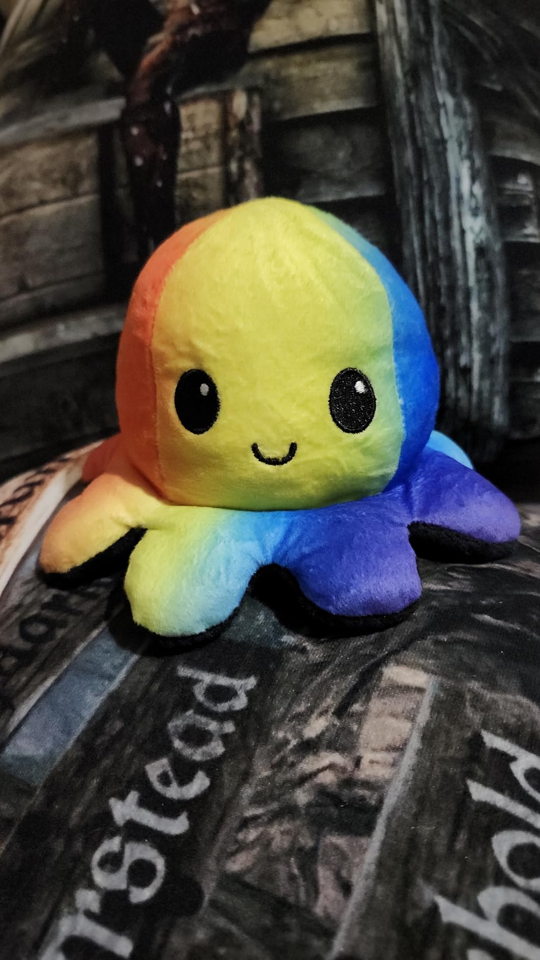 TeeTurtle - The Original Reversible Octopus Plushie - Love + Hate - Cute Sensory Fidget Stuffed Animals That Show Your Mood - Perfect for Valentine's Day! 4 inch customer photo 1