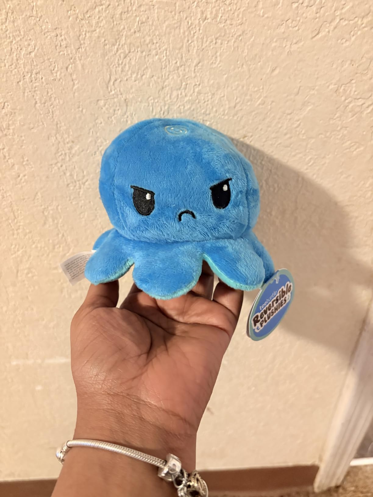 TeeTurtle - The Original Reversible Octopus Plushie - Love + Hate - Cute Sensory Fidget Stuffed Animals That Show Your Mood - Perfect for Valentine's Day! 4 inch customer photo 2