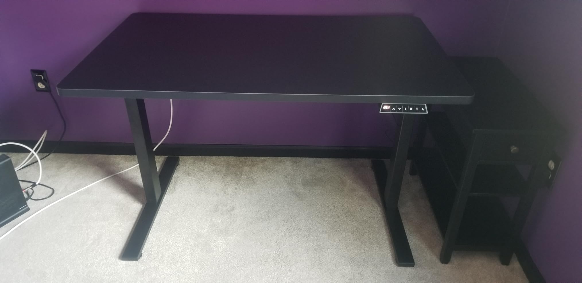 FLEXISPOT EN1 One-Piece Standing Desk, Electric Adjustable with 4 Memory Presets, 176 LBS Capacity, Stable & Quiet, Seamless Desktop for Home Office & Dual Monitors, 48