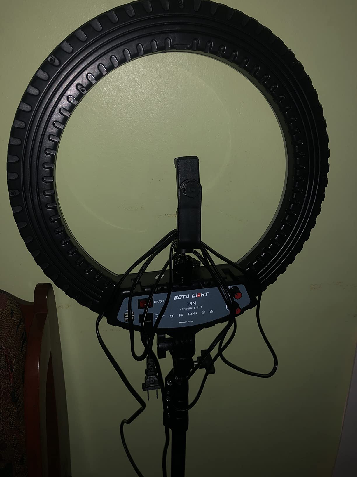 18 inch LED Ring Light with Tripod Stand Dimmable Makeup Selfie Ring Light for Studio Portrait YouTube Vlog Video Shooting with Carrying Bag and Remote Controller, CRI 90 customer photo 2