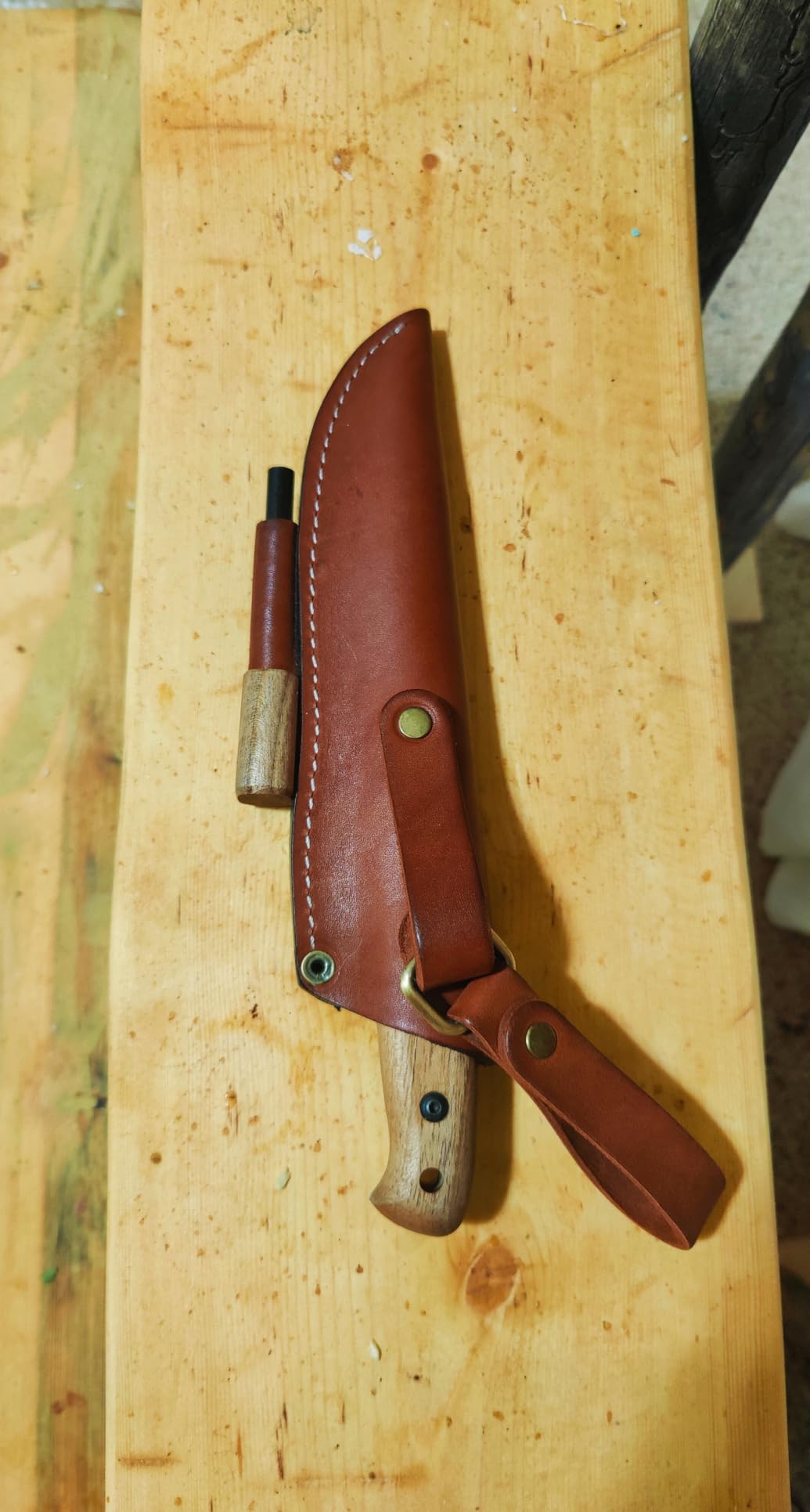 BPSKNIVES Adventurer - Bushcraft Knife - Fixed-Blade Carbon Steel Knife with Leather Sheath and Firestarter - Outdoor Full Tang Knives customer photo 1