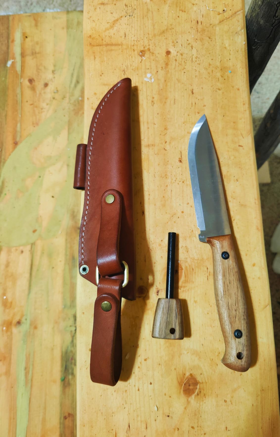 BPSKNIVES Adventurer - Bushcraft Knife - Fixed-Blade Carbon Steel Knife with Leather Sheath and Firestarter - Outdoor Full Tang Knives customer photo 2