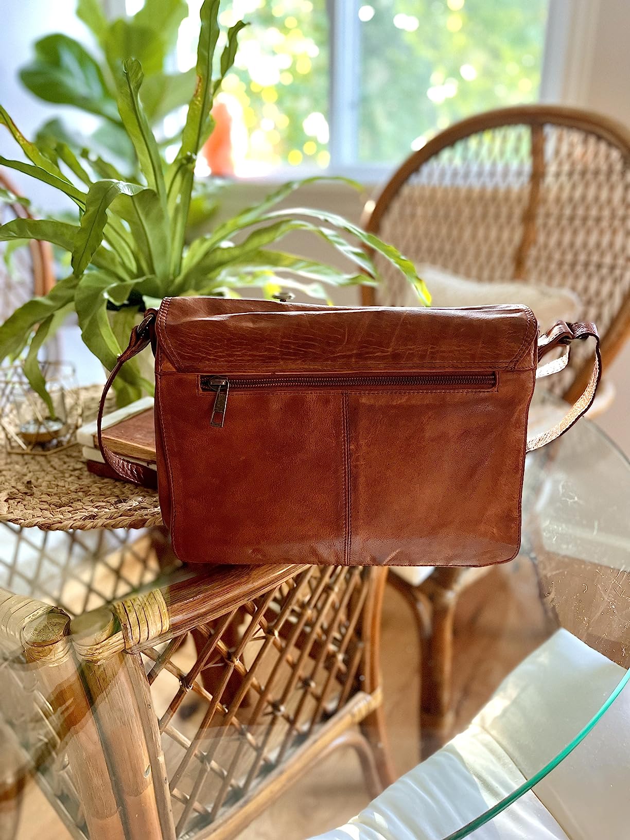 Leather Flapover Crossbody Handbag Purse for Women with Adjustable Strap & Overflap Snap Closure Tote/Bag customer photo 1