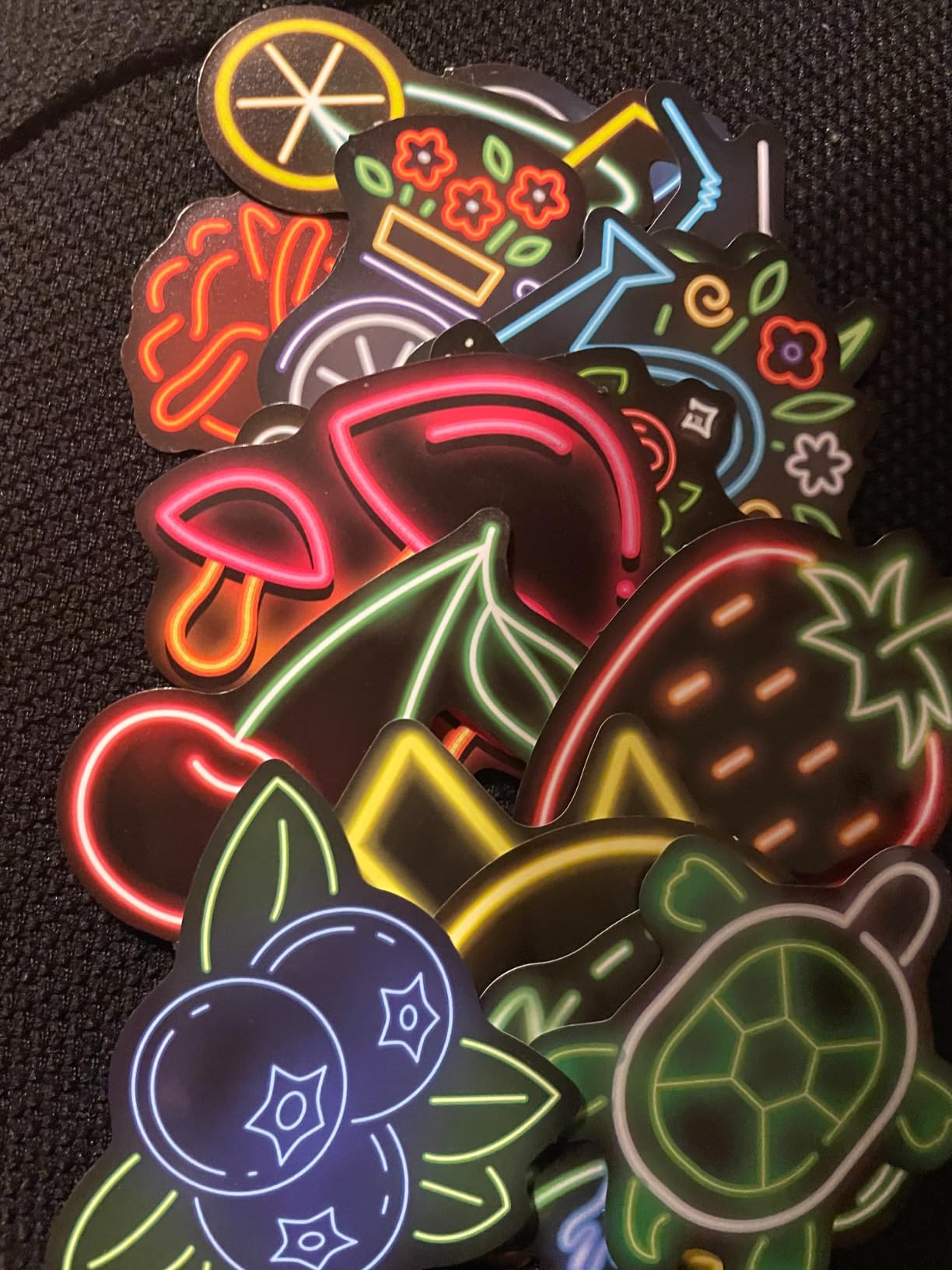 150 Pcs Cool Neon Sign Vinyl Stickers for Kids Teens Waterproof Water Bottle Stickers Pack customer photo 1